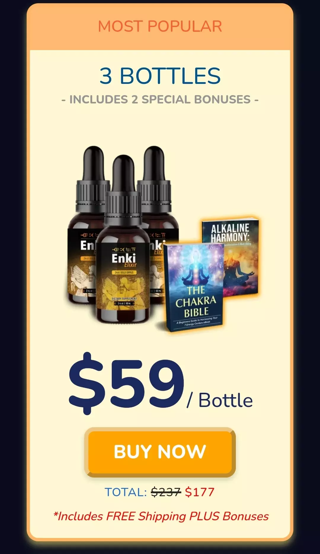 Enki Elixir™ 3 bottles pricing